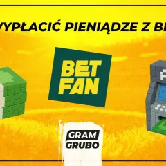 Jak wypłacić pieniądze z Betfan? Stosik zielonych banknotów i szary bankomat z wypłacanym banknotem.