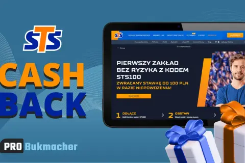 STS Cash Back: pierwszy zakład bez ryzyka do 100 PLN z kodem STS100. Dowiedz się, jak obstawiać w STS i odbierz zwrot stawki!