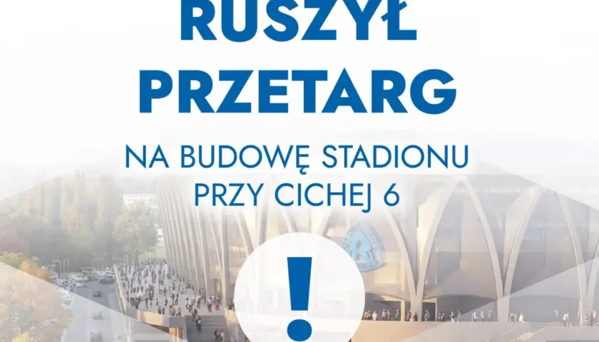 Ruszył przetarg na budowę nowego stadionu Ruchu Chorzów przy Cichej 6. Wizualizacja nowoczesnego obiektu.
