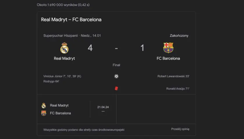 Wynik meczu Superpucharu Hiszpanii: Real Madryt 4 - 1 FC Barcelona. Kto jest lepszy, Real czy Barcelona? Wynik mówi sam za siebie!